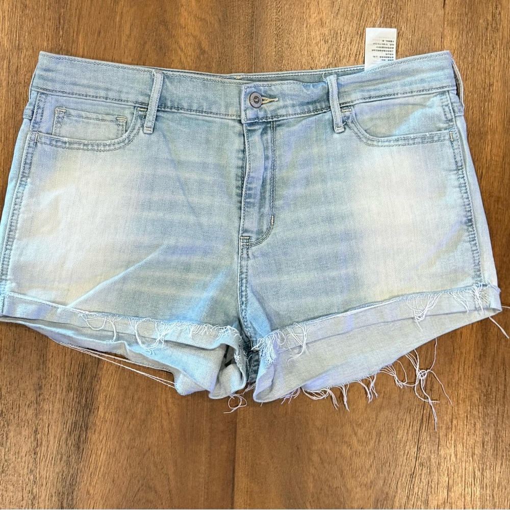 Hollister Blue Distressed Jean Shorts